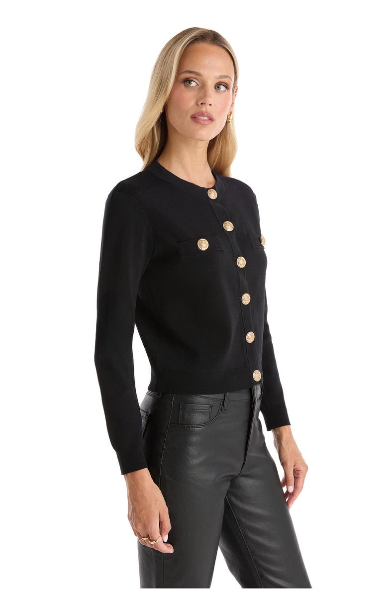 The Noli Shop Loretta Knit Cardigan Top, Alternate, color, Black