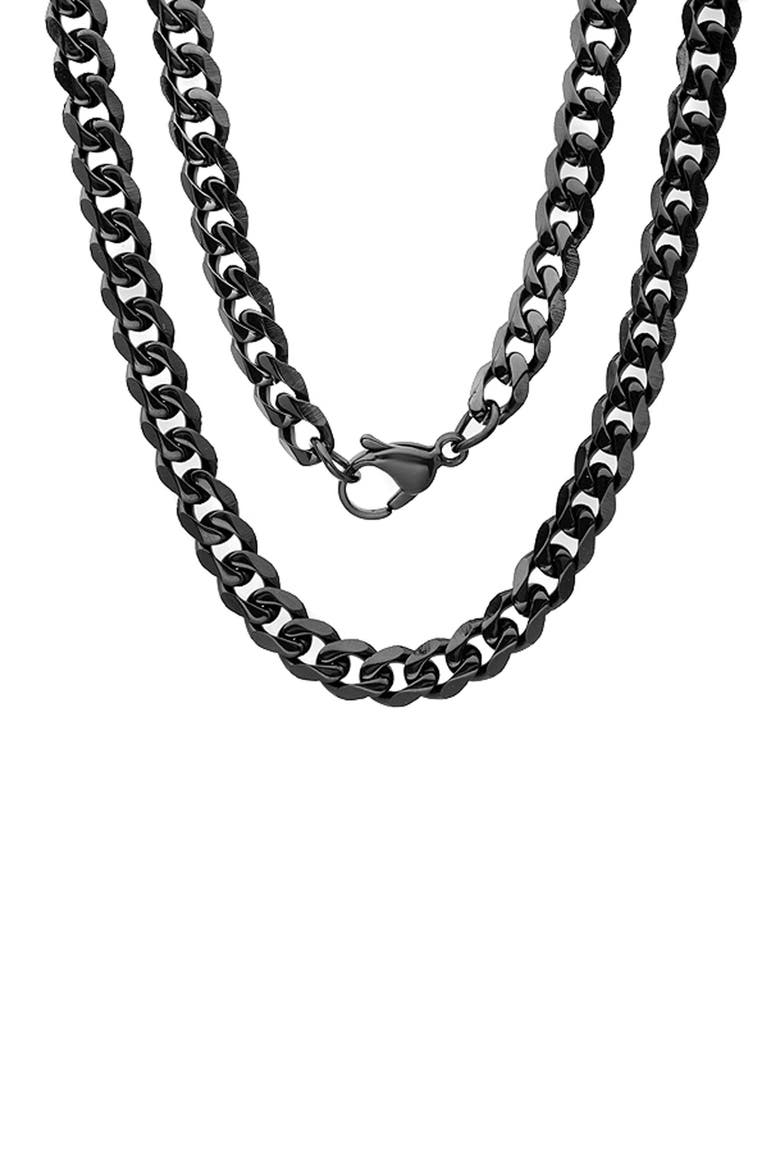 Men's Black Ion-Plated Curb Chain Necklace, Main, color, BLACK