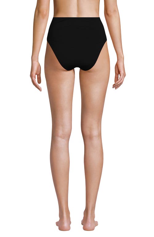 Lands' End Chlorine Resistant Smoothing Control High Waisted Bikini Bottoms In Black
