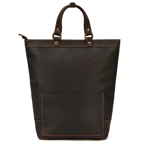 Steel Horse Leather The Icarus | Handmade Vintage Leather Backpack In Dark Brown