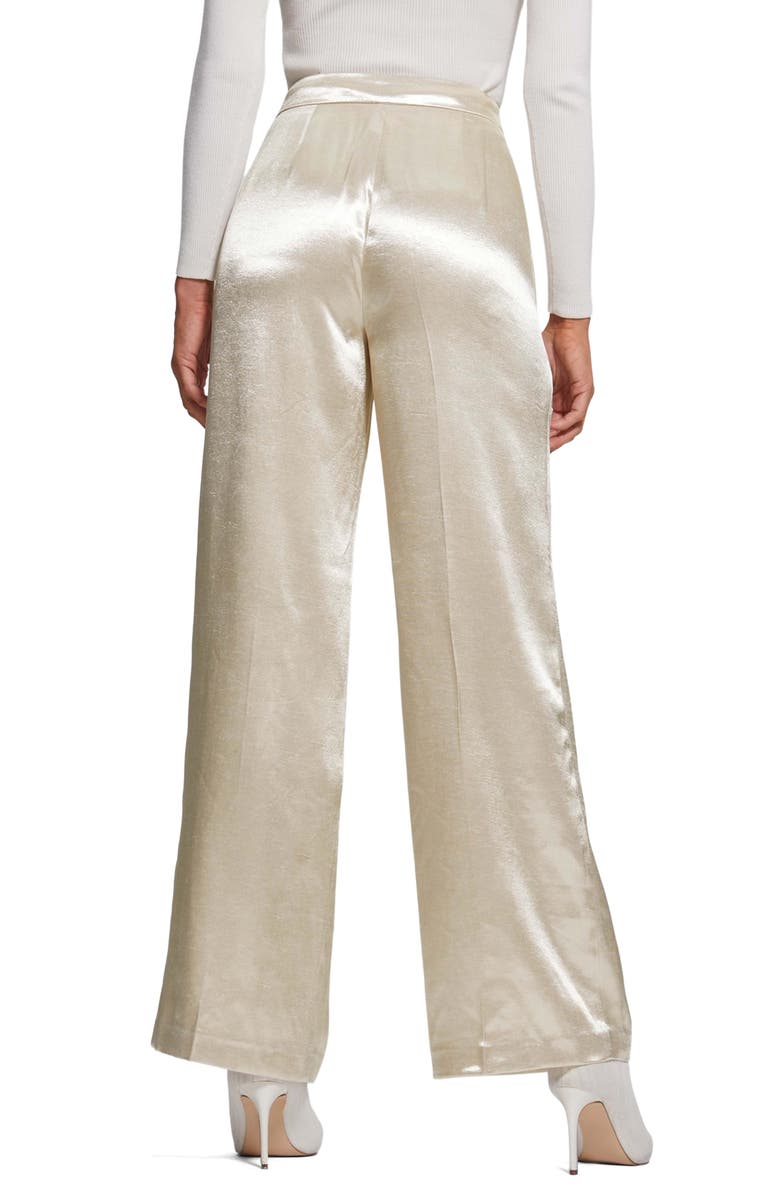 GUESS Brisilda High Waist Wide Leg Satin Pants, Alternate, color,
