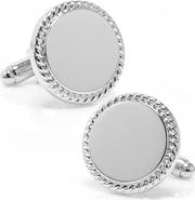 Cufflinks, Inc. Rope Border Engravable Stainless Steel Cuff Links