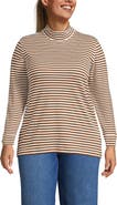 Lands' End Relaxed Cotton Long Sleeve Mock Turtleneck