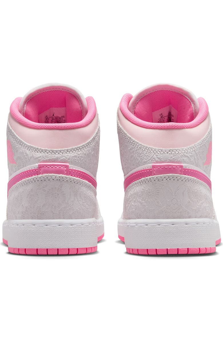 Jordan Kids' Air Jordan 1 Mid Sneaker, Alternate, color, Vast Grey/ Pink Glow