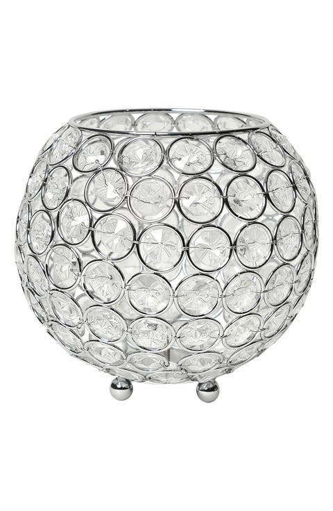 Elipse Crystal Circular Bowl Candle Holder