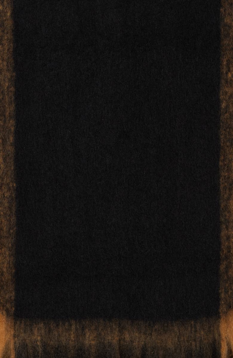 Steve Madden Pop Border Stripe Scarf, Alternate, color, Black