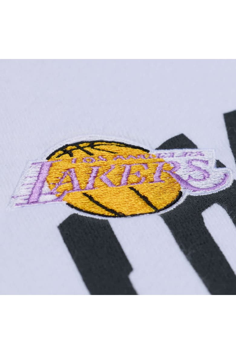 Women's Mitchell & Ness  White Los Angeles Lakers Lightweight Block Letter Sweatshirt, Alternate, color, White