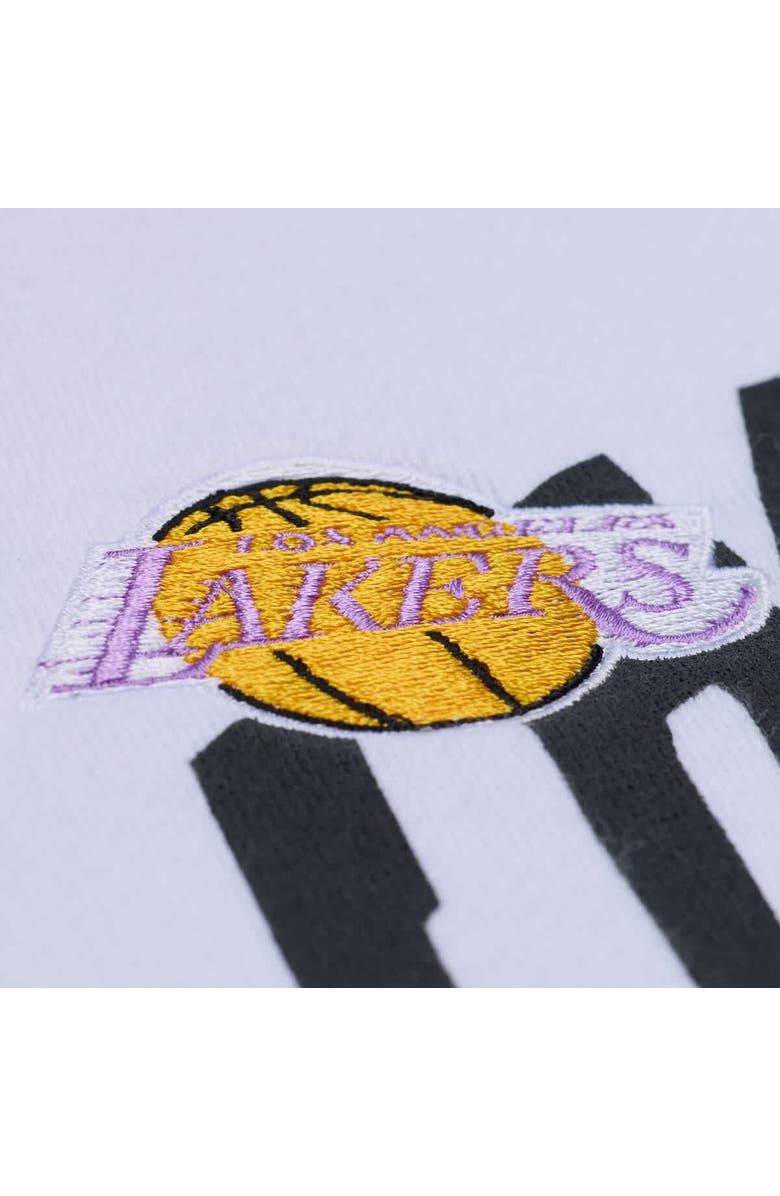 Mitchell & Ness Women's Mitchell & Ness  White Los Angeles Lakers Lightweight Block Letter Sweatshirt, Alternate, color, White