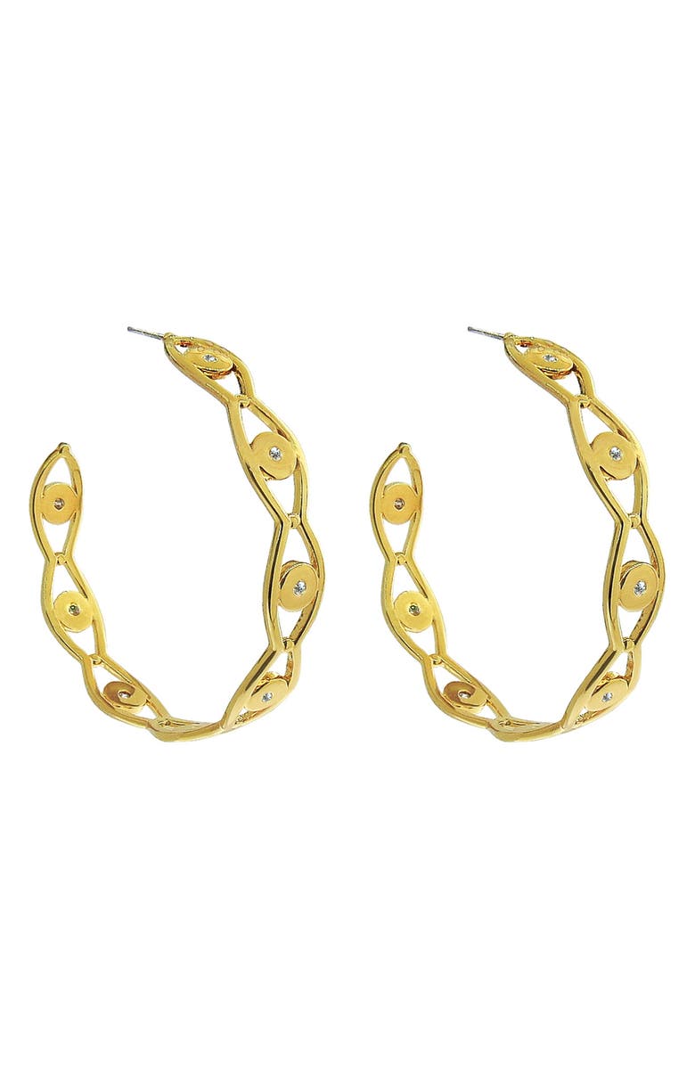 Liza Schwartz Evil Eye Hoop Earrings, Main, color, 