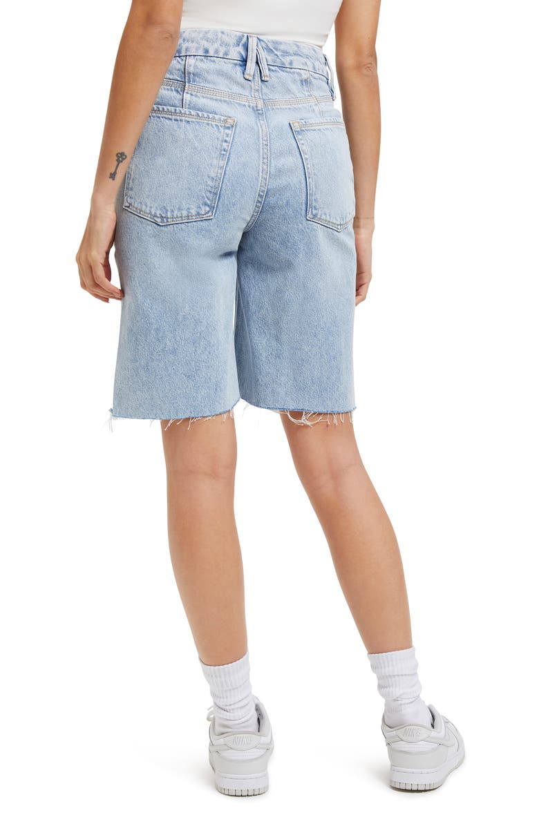 Good American Good '90s Extreme Rip High Waist Bermuda Shorts, Alternate, color,