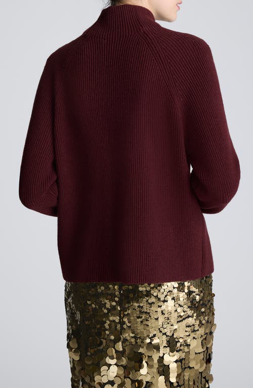 Kenneth Cole Mockneck Raglan Sleeve Sweater In Red