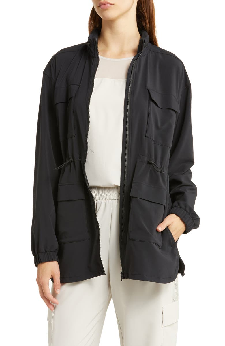 Zella Getaway Hooded Utility Jacket, Main, color, 