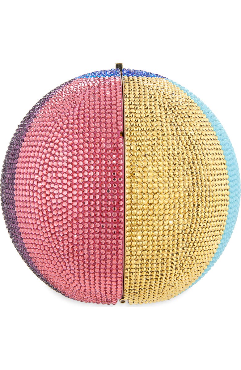 JUDITH LEIBER COUTURE Colorblock Beach Ball Crystal Sphere Clutch, Alternate, color, Champagne Chalk Multi