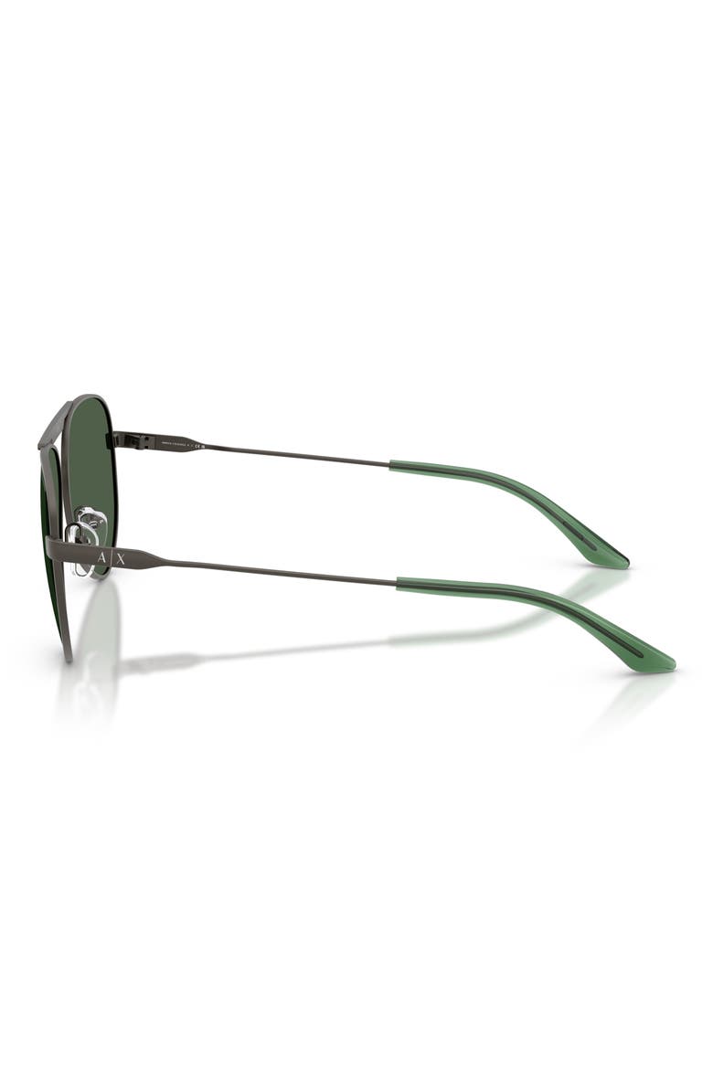 58mm Aviator Sunglasses, Alternate, color, MATTE GREY / DARK GREEN