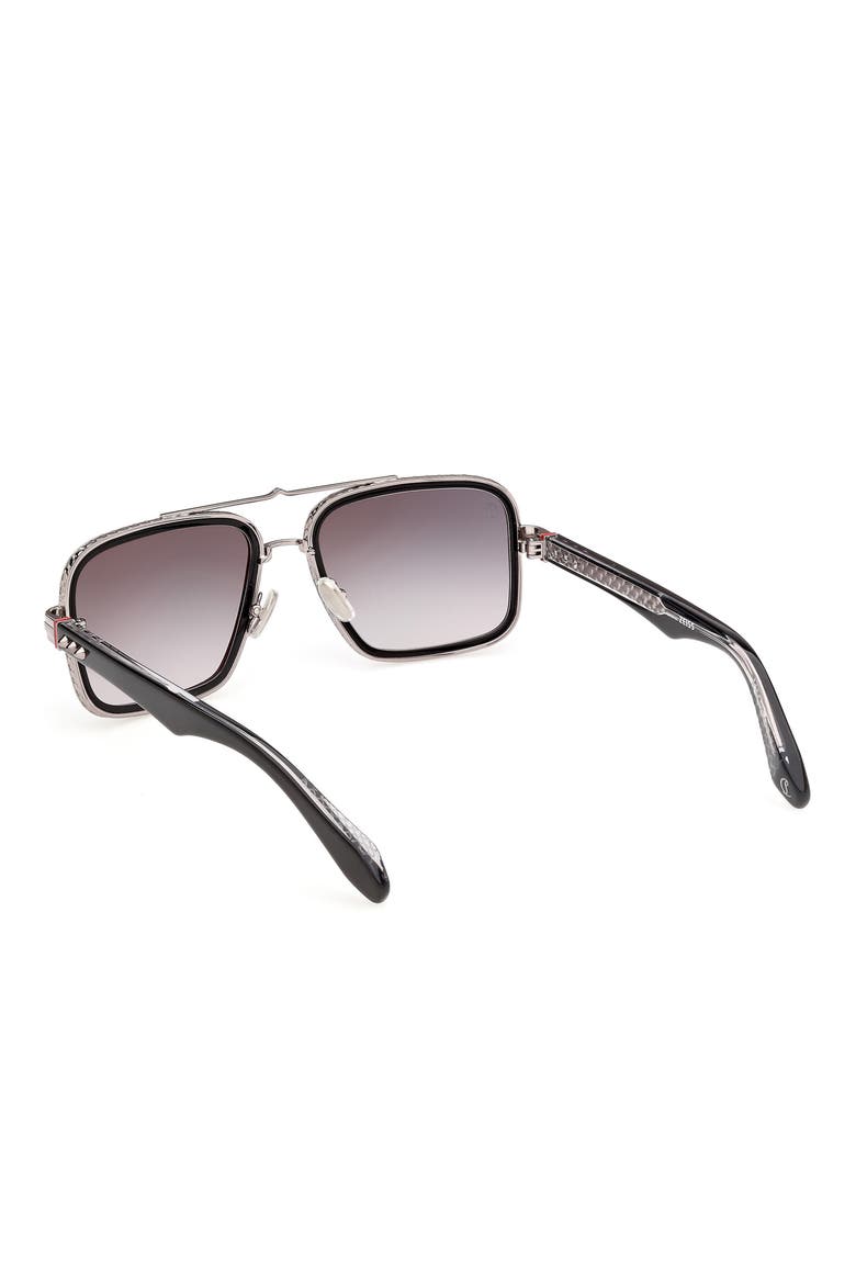 57mm Gradient Square Sunglasses, Alternate, color, RUTHENIUM BLACK / SMOKE