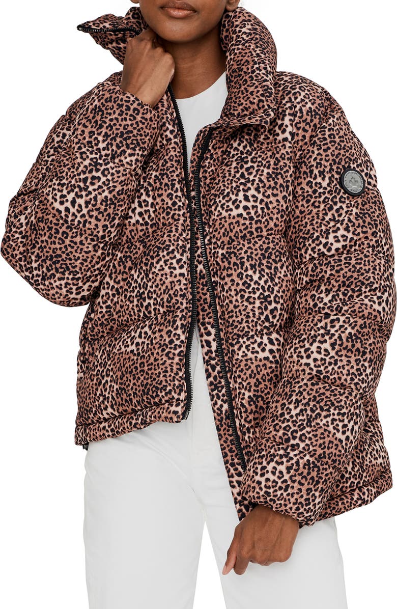 Noize Jordan Water Resistant Leopard Print Puffer Jacket, Main, color, 