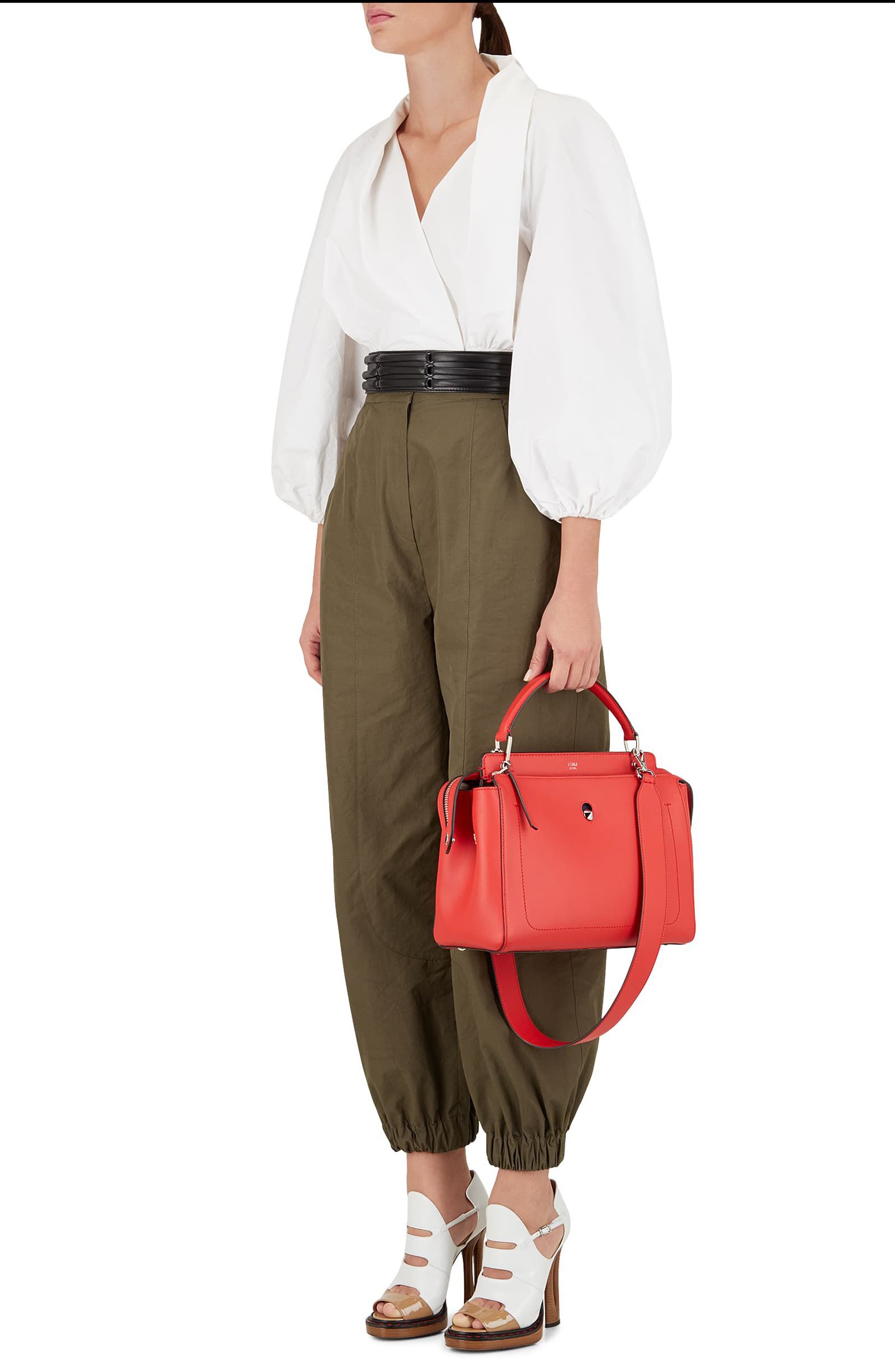 Fendi 'DOTCOM' Leather Satchel, Alternate, color, 