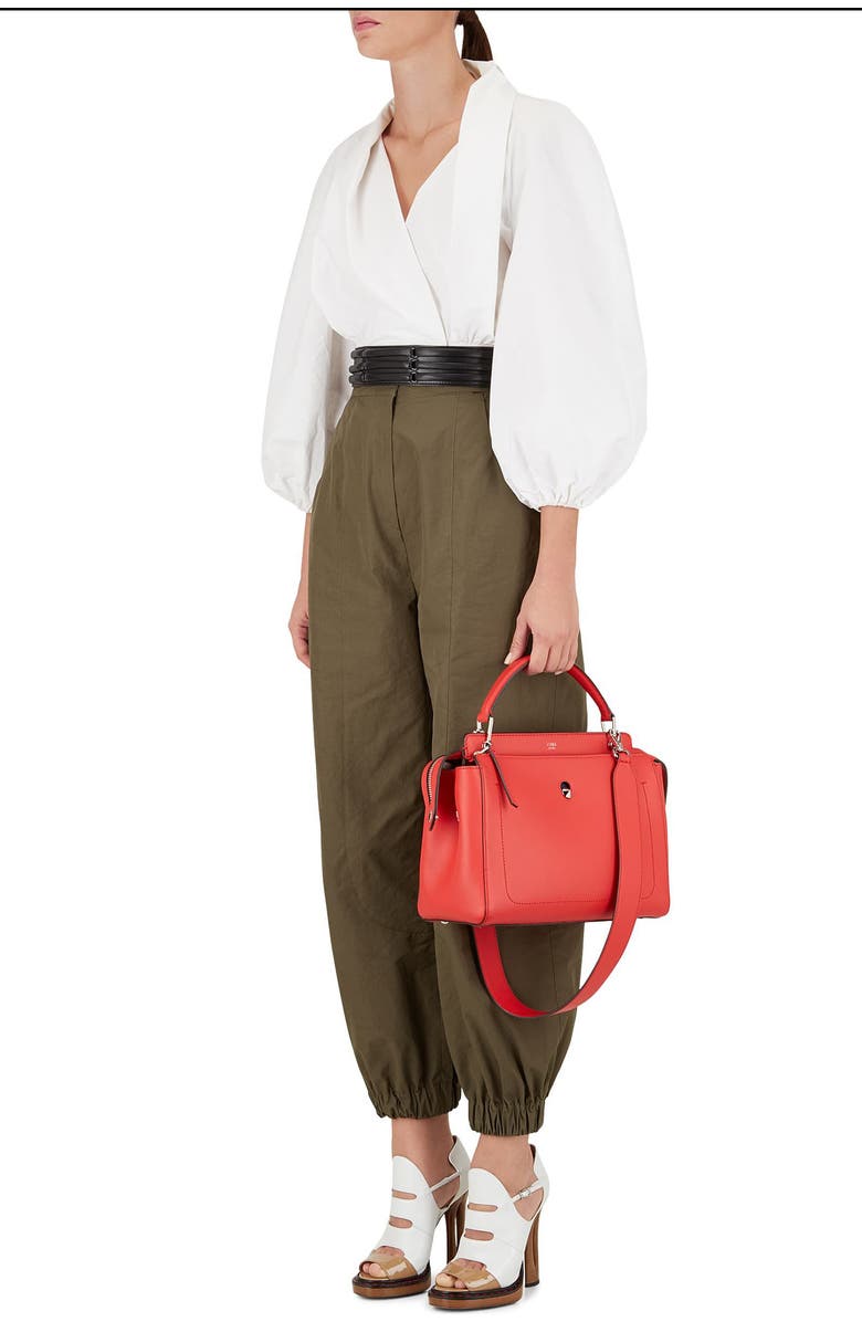 Fendi 'DOTCOM' Leather Satchel, Alternate, color,