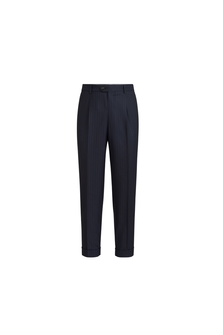 Leisure fit trousers with pleats, Alternate, color, Navy Blue