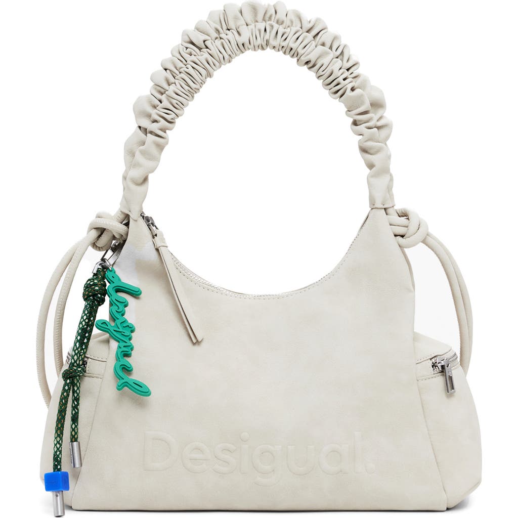 Desigual Faux Leather Shoulder Bag In Gray