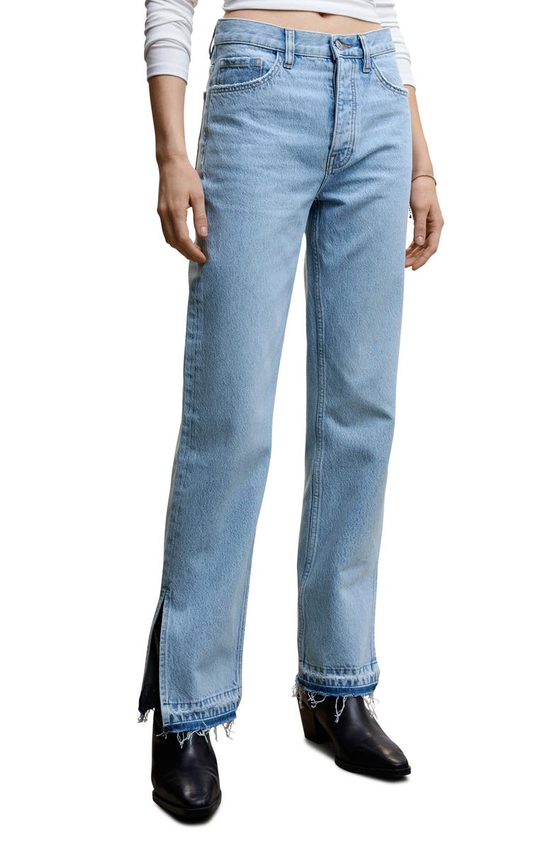 MANGO Released Hem Straight Leg Jeans, Main, color, 
