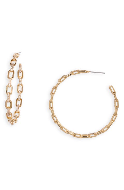 Pavé Link Hoop Earrings