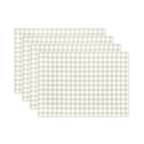 Linen Placemats - Gingham Check, 14" x 19"