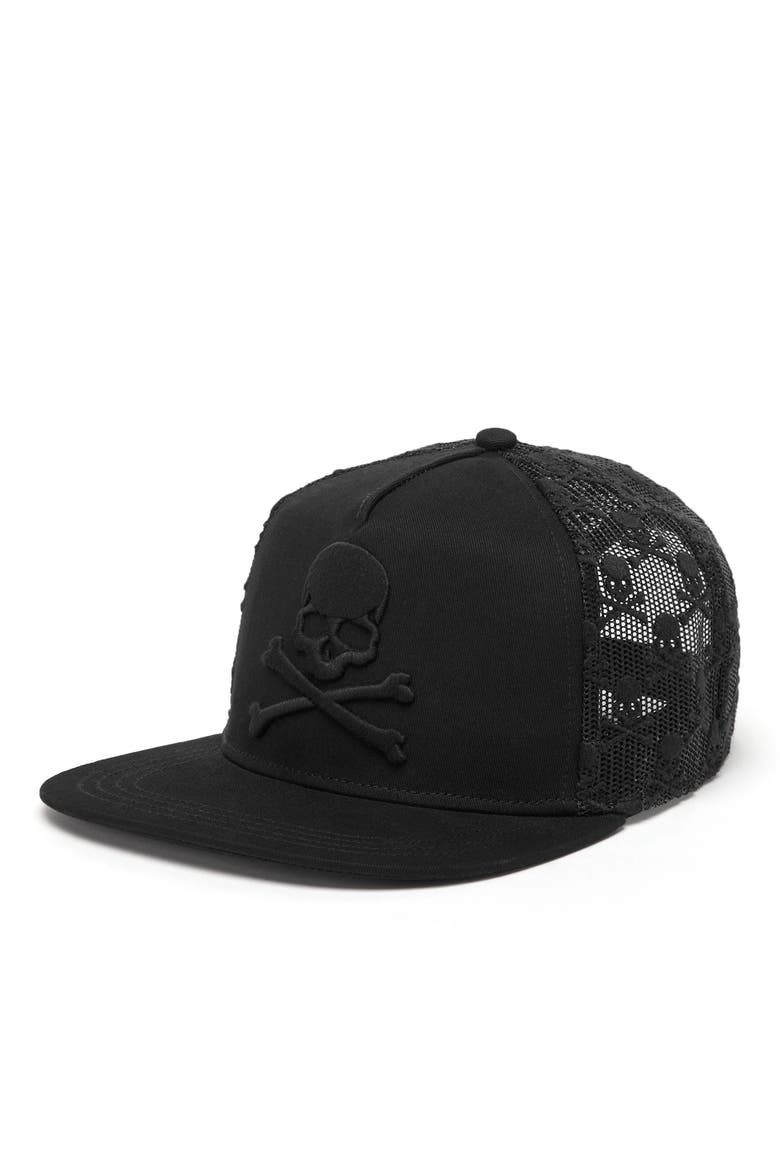 Baseball Cap Skull&Amp;Bones Unisex, Main, color, black