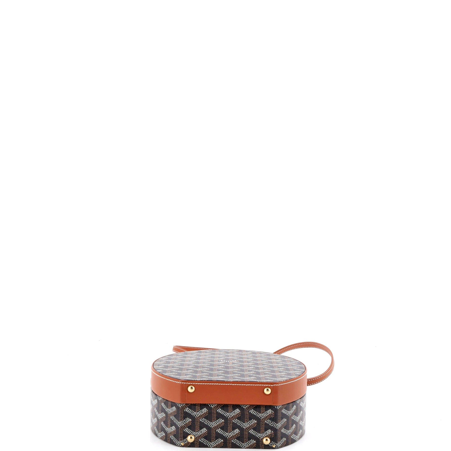 Pre-Owned Goyard Alto Hatbox Bag Coated Canvas, Alternate, color, Brown