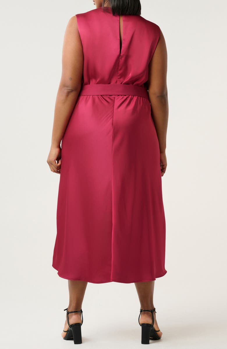 Estelle Emmi Sleeveless Satin Midi Dress, Alternate, color, Magenta
