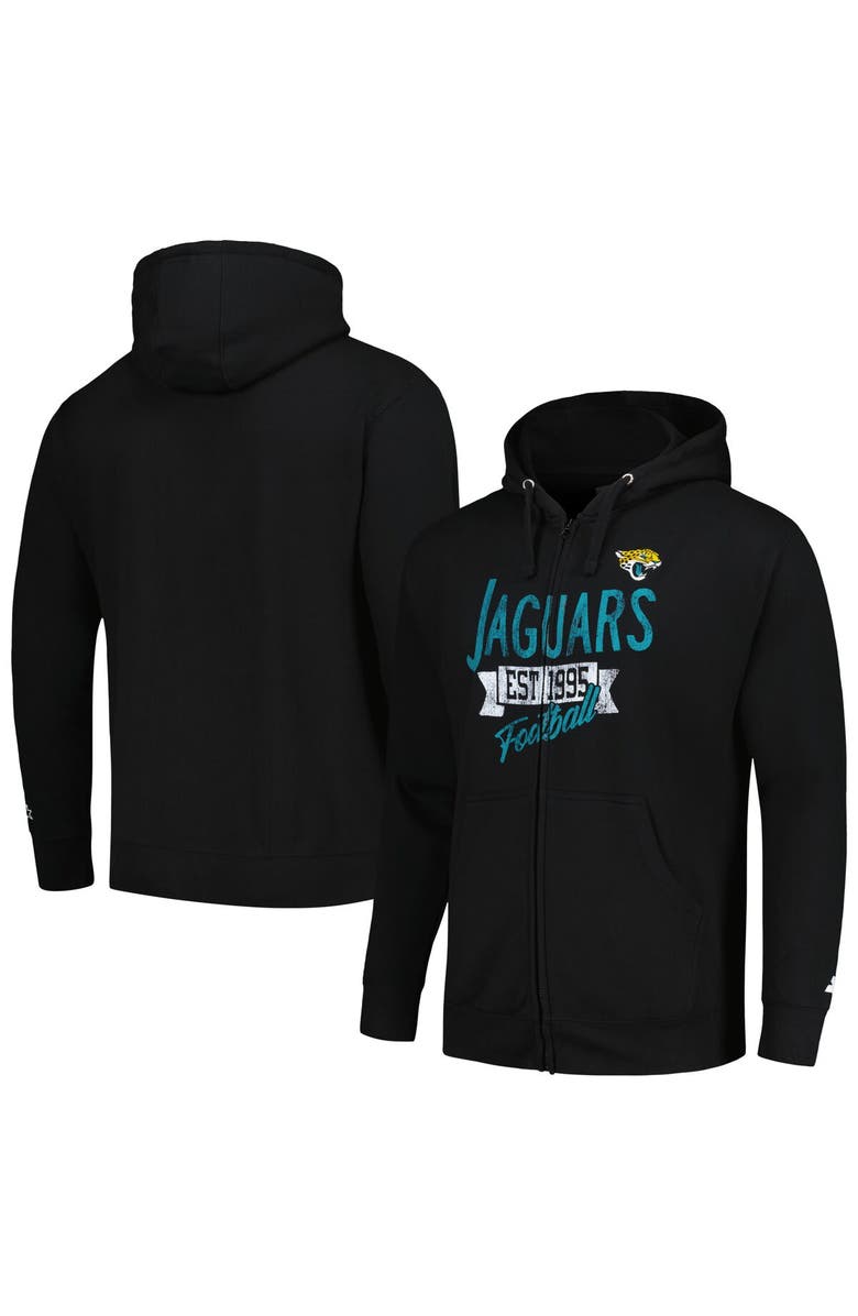 STARTER Men's Starter Black Jacksonville Jaguars Domestic Post Season Full-Zip Hoodie, Main, color, 