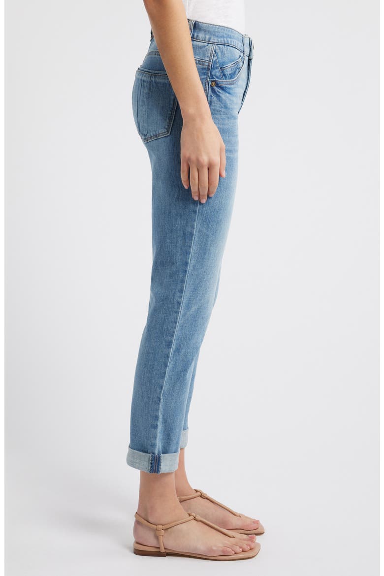 Gemma 'Ab'Solution High Waist Girlfriend Jeans, Alternate, color, LIGHT BLUE ARTISANAL