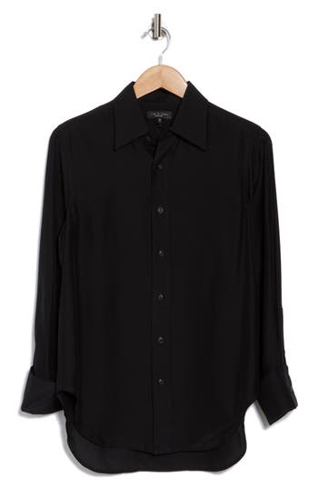 Rag & Bone Delphine Silk Blend Shirt In Black