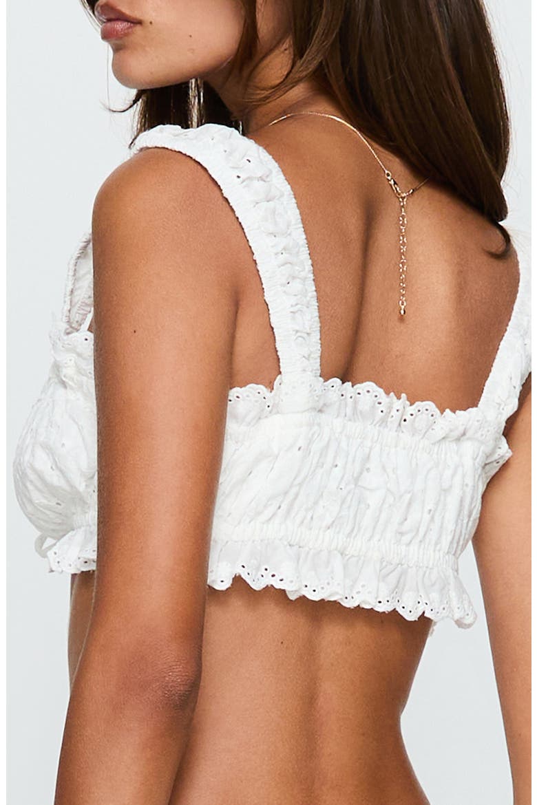 Midnight Sugar Eyelet Frilled Bralette Top, Alternate, color, WHITE