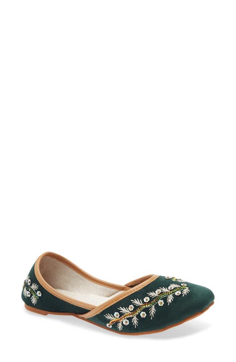 Rania Embroidered Jutti Flat (Women)