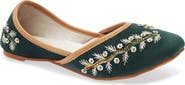 FUCHSIA Rania Embroidered Jutti Flat
