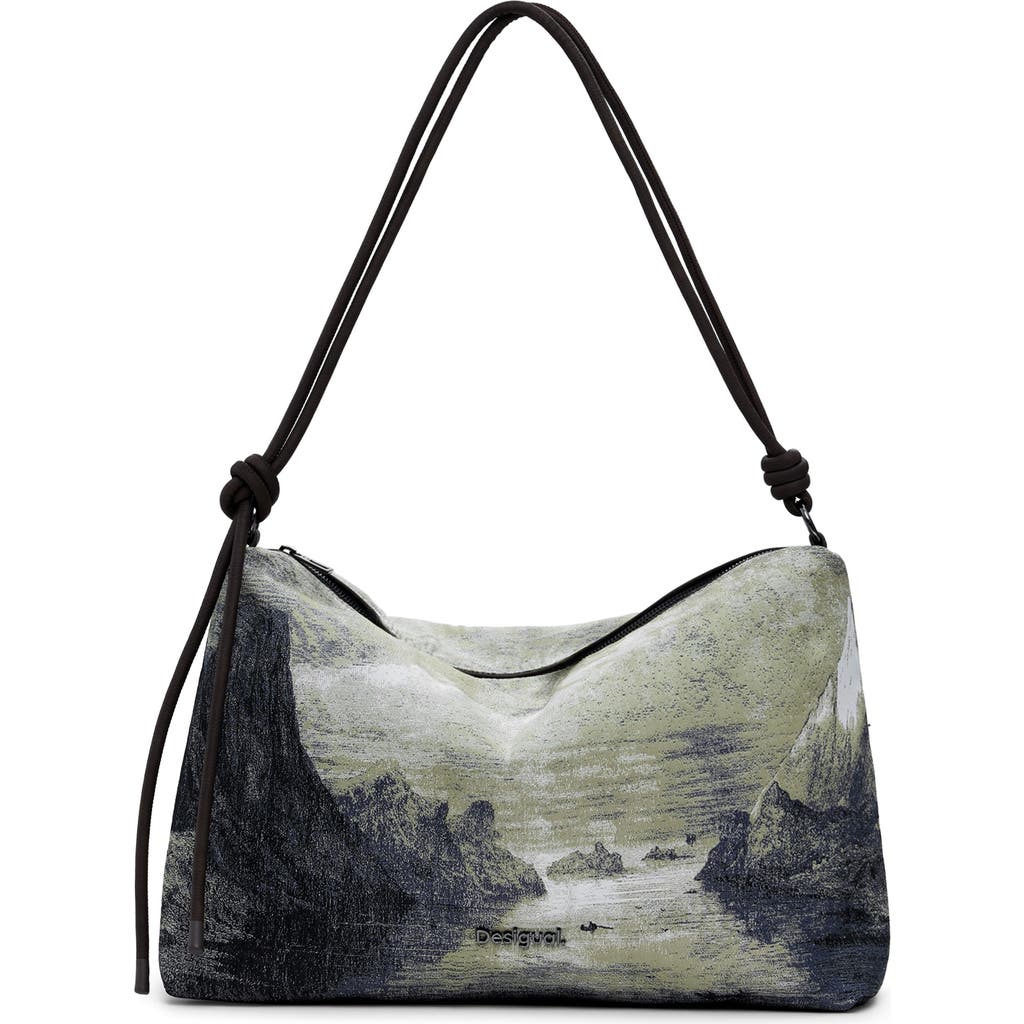Desigual Print Shoulder Bag In Gray