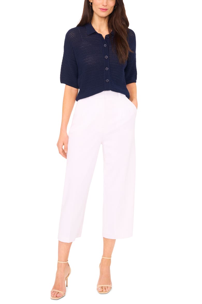 Cotton Short Sleeve Cardigan, Alternate, color, CLASSIC NAVY