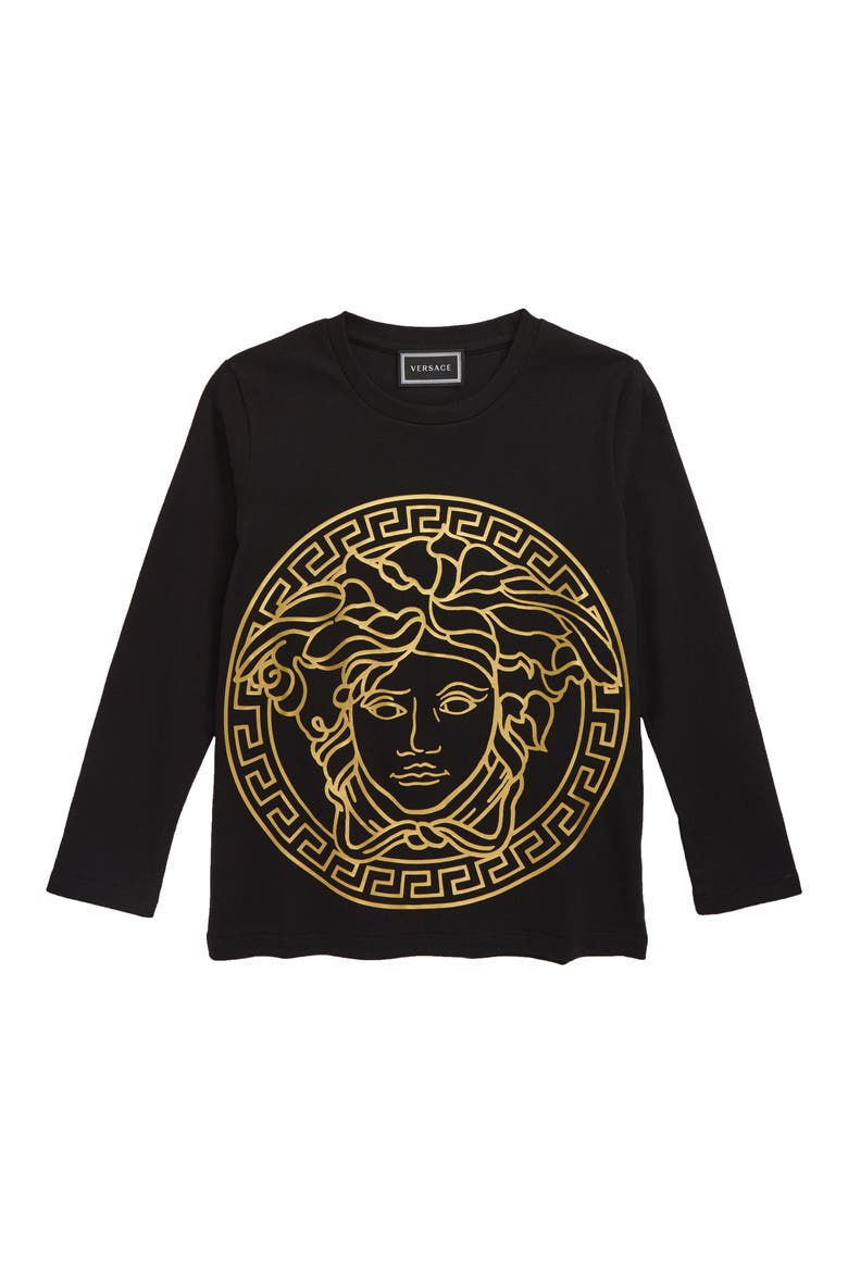 Medusa Logo T-Shirt, Main, color, BLACK/ GOLD