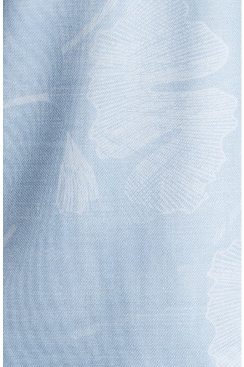 Featherweight Mist Leaf Print Polo, Alternate, color, HEATHER DUSTY BLUE