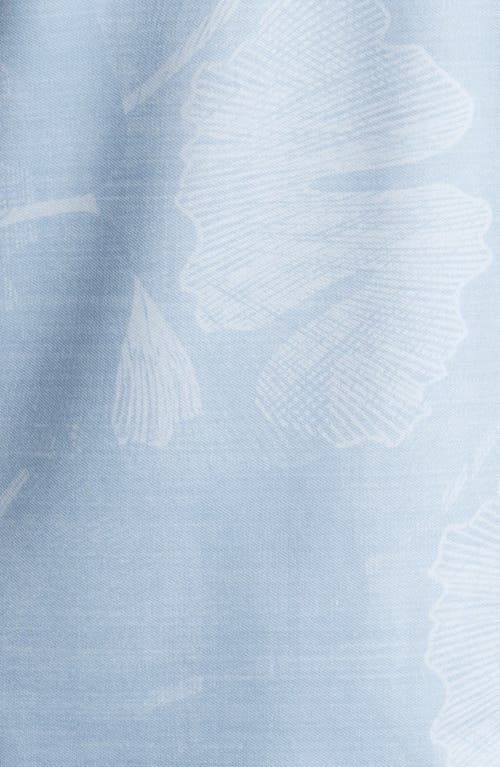 Travismathew Featherweight Mist Leaf Print Polo In Heather Dusty Blue