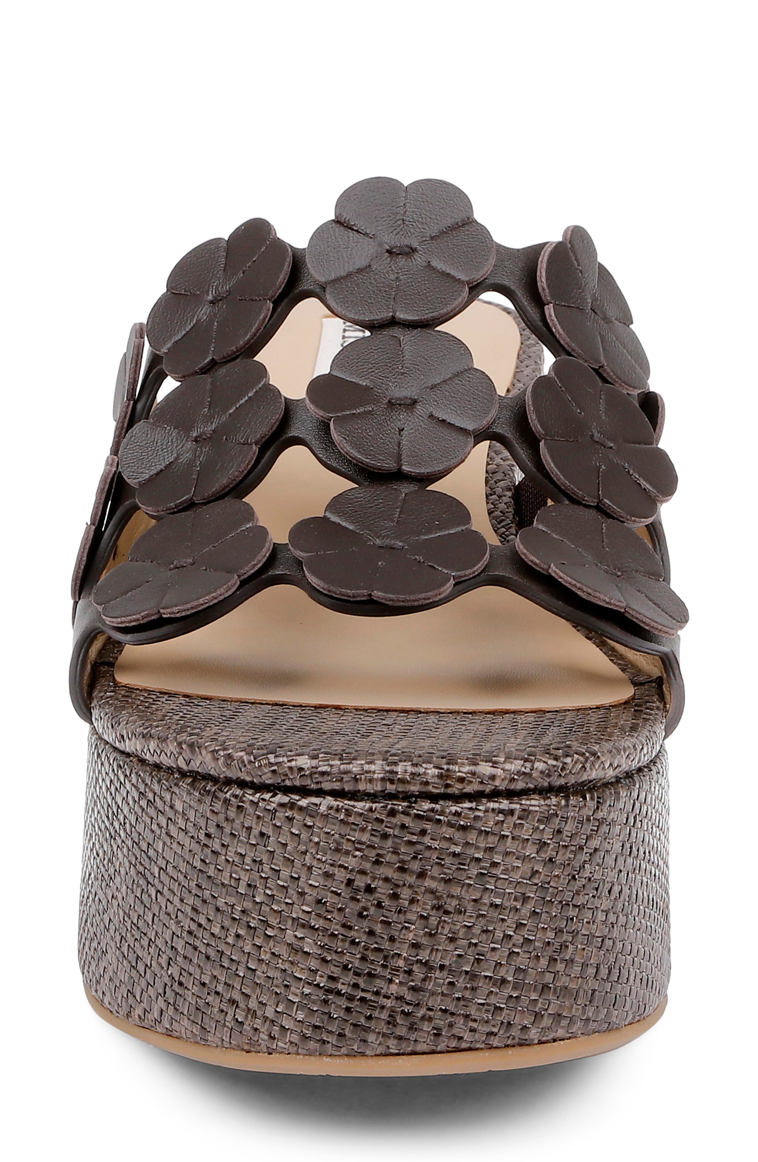 Badgley Mischka Collection Wendall Platform Wedge Slide Sandal, Alternate, color, Brown Leather