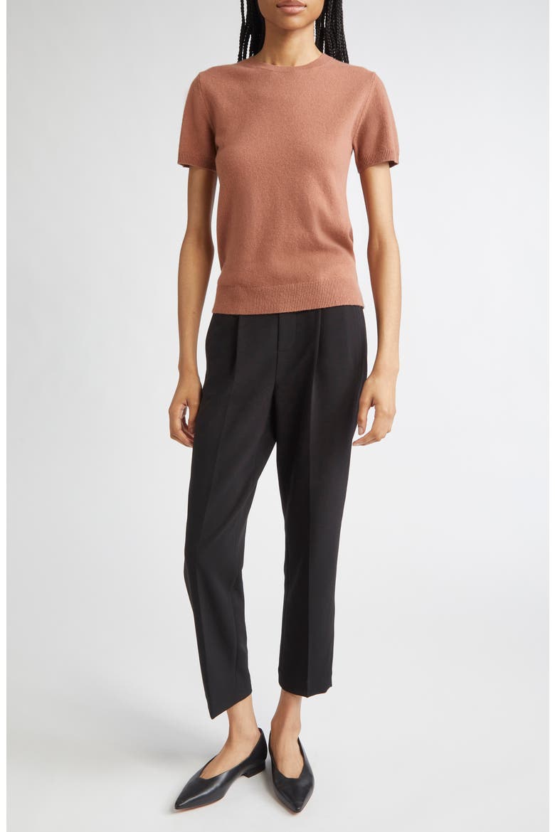 Short Sleeve Wool & Cashmere Sweater, Alternate, color, VINTAGE ROSE