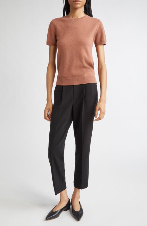 Vince Short Sleeve Wool & Cashmere Sweater In Pink