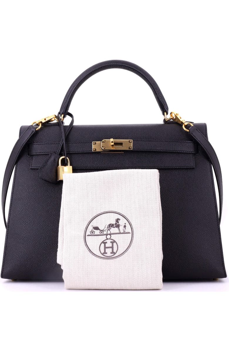 Pre-Owned Hermes Kelly Handbag Black Epsom with Gold Hardware 32, Alternate, color, Noir