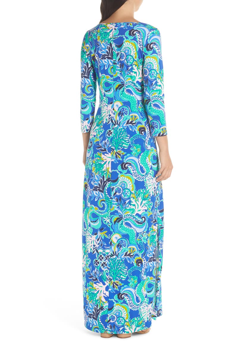 Anissa Maxi Dress, Alternate, color, BLUE GROTTO SIRENS AND SPIRITS