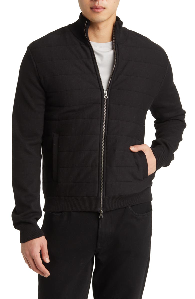 Bugatchi Mock Neck Zip Sweater, Alternate, color, 