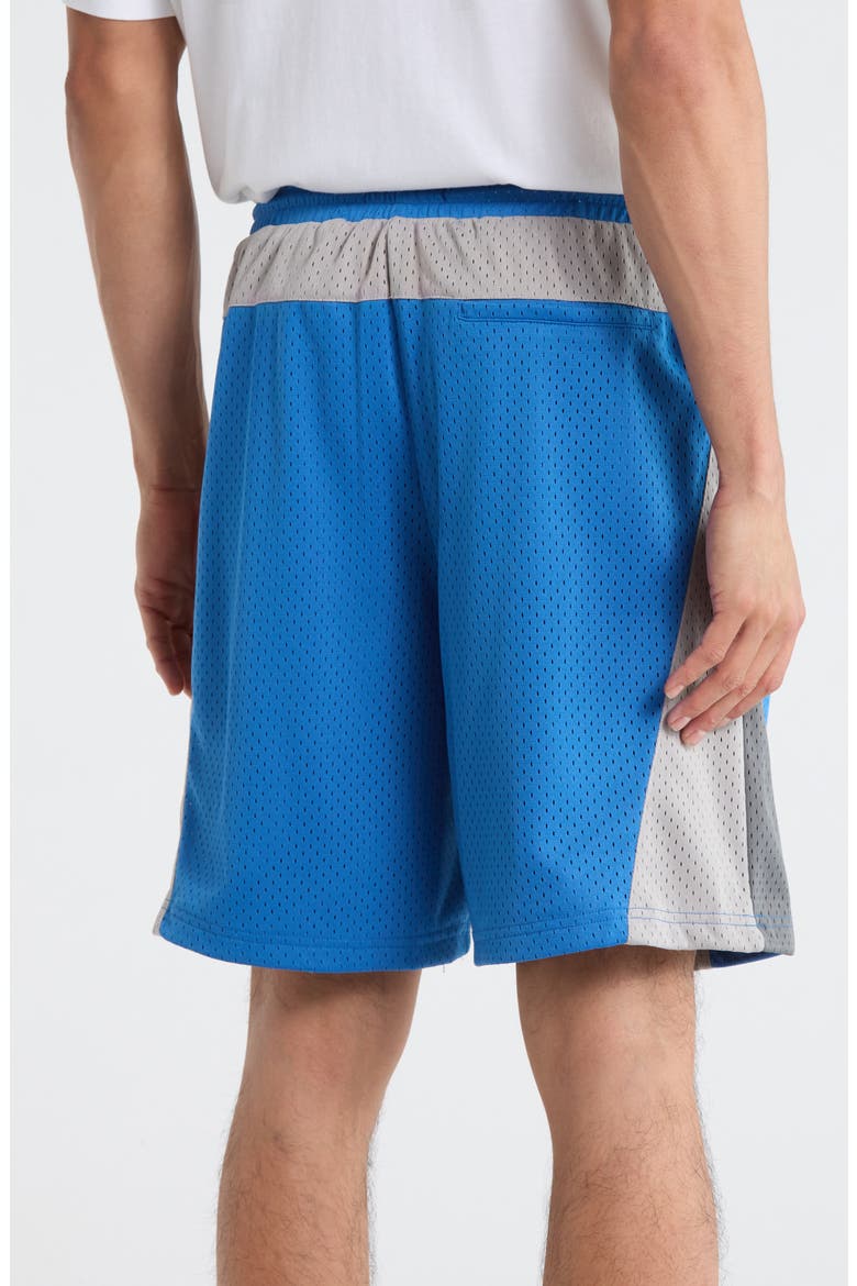 Mesh Paneled Shorts, Alternate, color, BLUE/ GREY