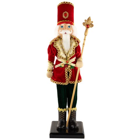 Jeweled Nutcracker with Scepter Christmas Figure - 22"