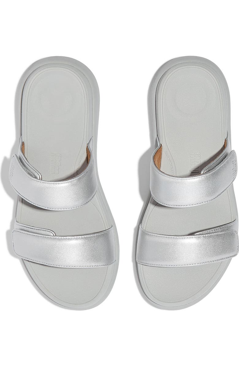 FitFlop F-Mode Go Adjustable Platform Slide Sandal, Alternate, color, Silver